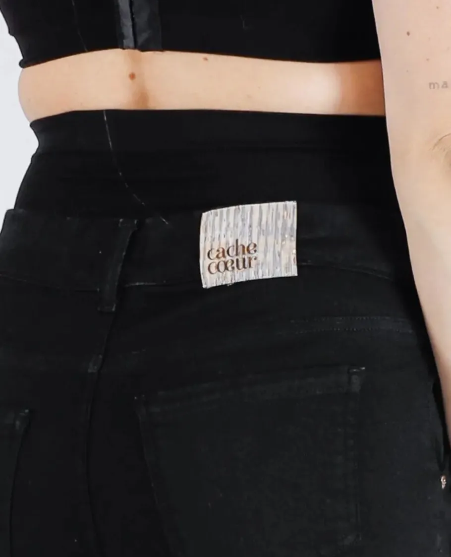 Cache Cœur Ceintures De Grossesse | Jeans-Bandeau de grossesse sans couture Belt noir