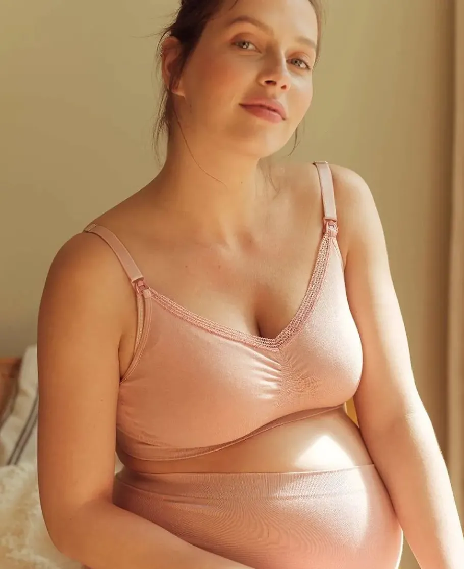 Cache Cœur Soutiens-gorge Sans Armatures | Soutiens-gorge Sans Armatures-Brassière de grossesse et d’allaitement Organic rose