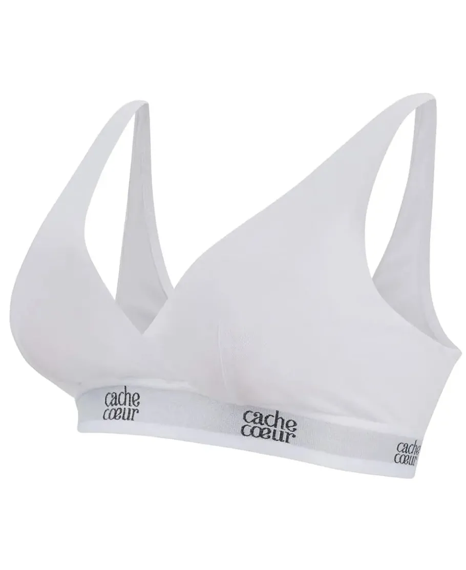 Cache Cœur Soutiens-gorge Sans Armatures | Soutiens-gorge Sans Armatures-Brassière de maternité et d'allaitement Life blanc