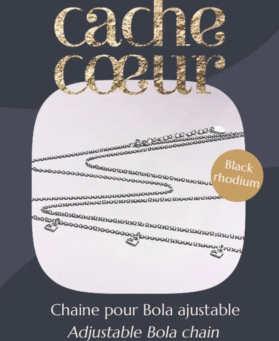 Cache Cœur Bolas De Grossesse | Bolas De Grossesse-Chaine Black rhodium pour bola grossesse