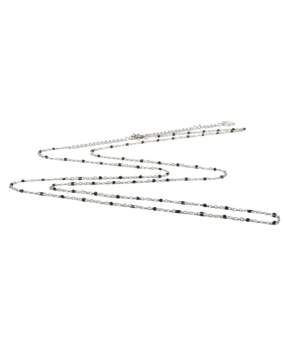 Cache Cœur Bolas De Grossesse | Bolas De Grossesse-Chaîne acier bola de grossesse - perles noires