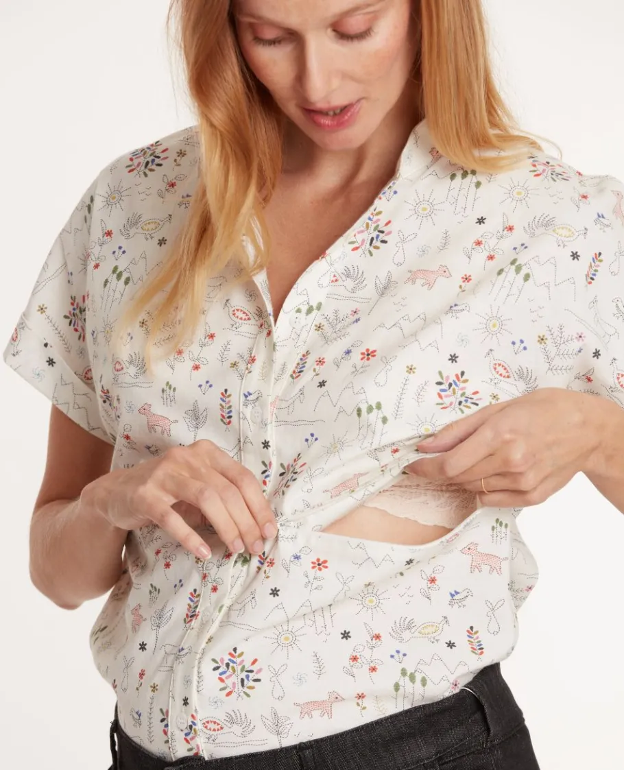 Cache Cœur Chemises Et Tops D'allaitement | Hauts-Chemisier de maternité et d’allaitement Valentine Multicolore