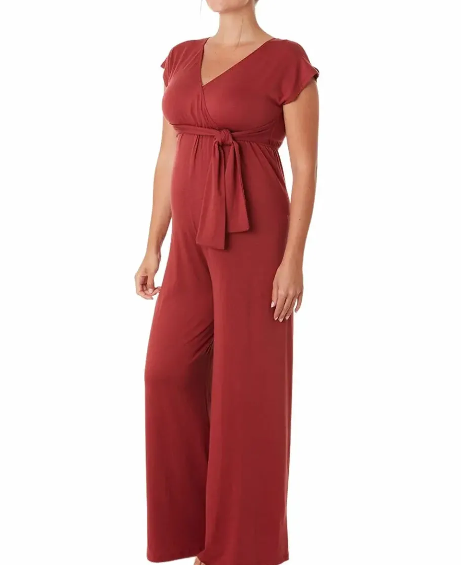 Cache Cœur Homewear | Pyjamas Grossesse-Combinaison de grossesse et d’allaitement Origin terracotta
