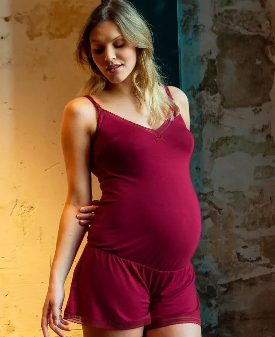 Cache Cœur Nuisettes Grossesse | Pyjamas & Homewear-Combishort de grossesse Milk