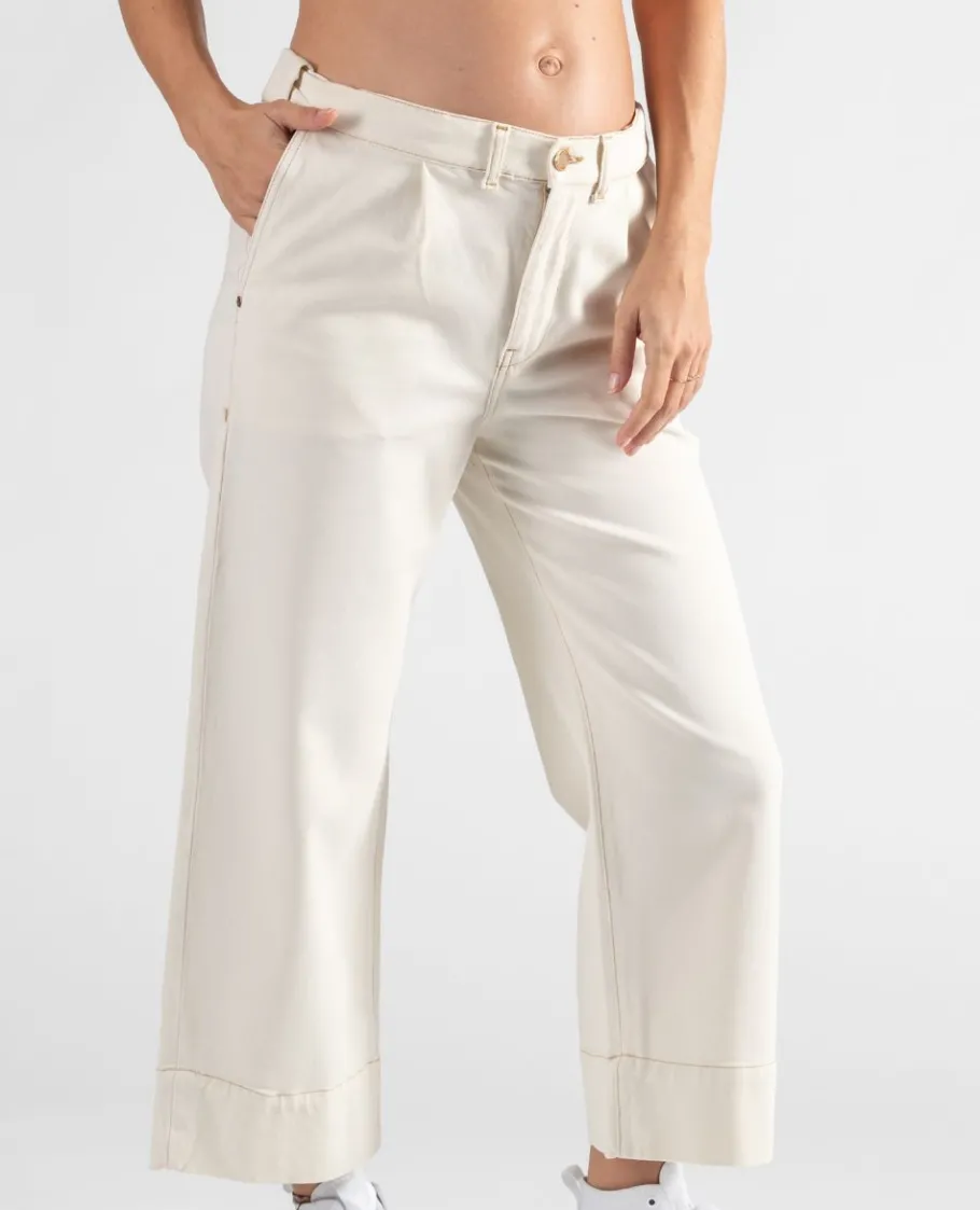 Cache Cœur Pantalons, Jupes & Shorts | Jeans-Jean de grossesse cropped wide leg Jill beige