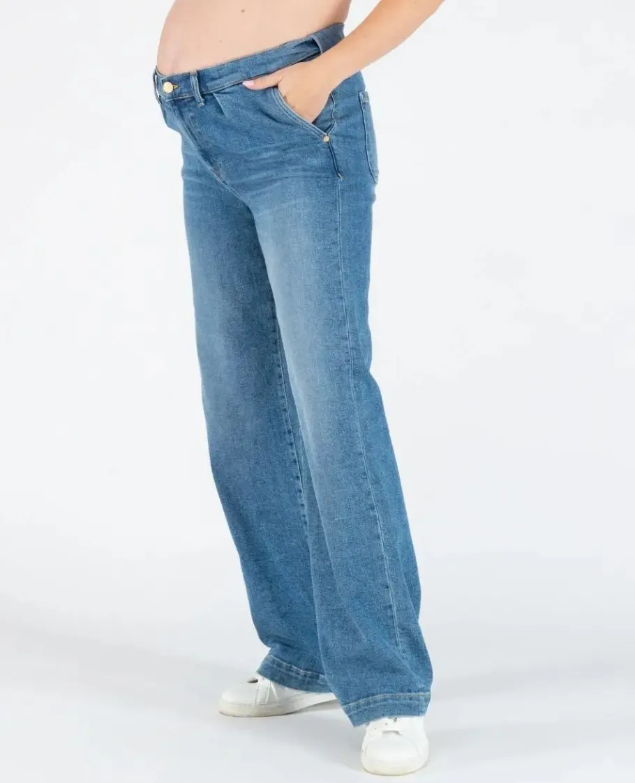 Cache Cœur Pantalons, Jupes & Shorts | Jeans-Jean de grossesse wide leg Kelly mid blue