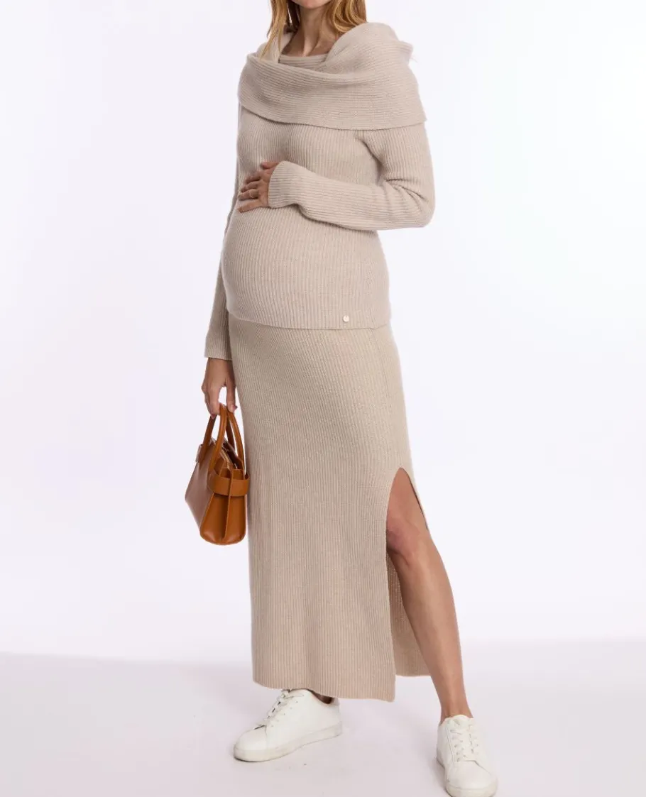Cache Cœur Pantalons, Jupes & Shorts-Jupe de maternité Monica beige