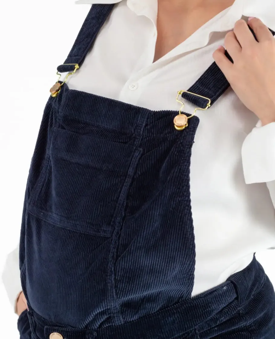 Cache Cœur Pantalons, Jupes & Shorts | Jeans-Jupe salopette de grossesse en velours Bonnie marine