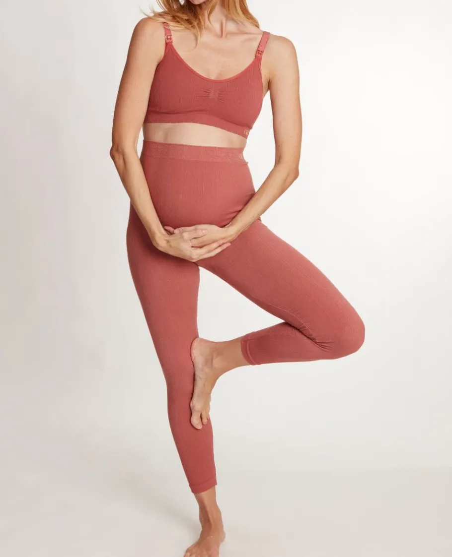 Cache Cœur Homewear | Collants Et Leggings De Grossesse-Legging de maternité Zoé terracotta