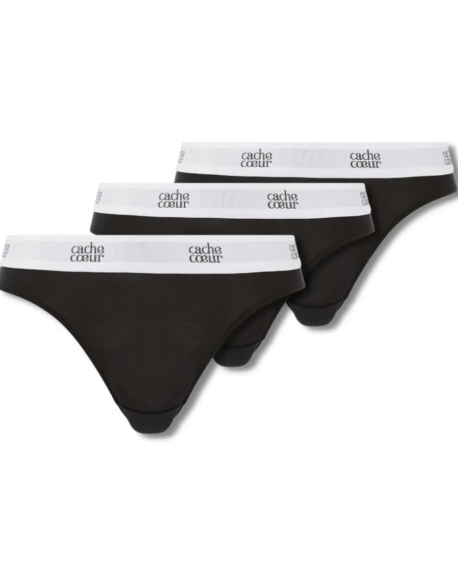 Cache Cœur Bundles / Pack / Lots | Bundles / Pack / Lots-Lot de 3 culottes taille basse Life noir
