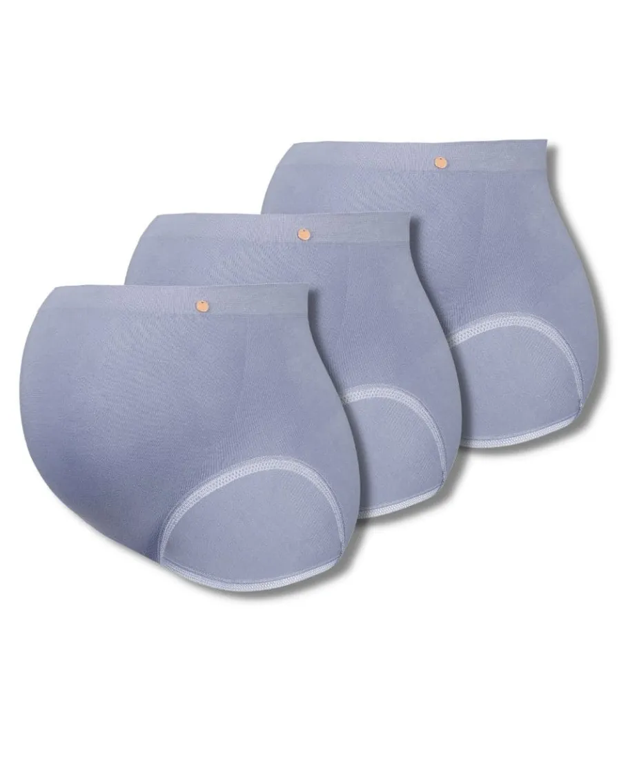 Cache Cœur Bundles / Pack / Lots | Bundles / Pack / Lots-Lot de 3 Maxi culottes de grossesse sans couture Organic bleuet