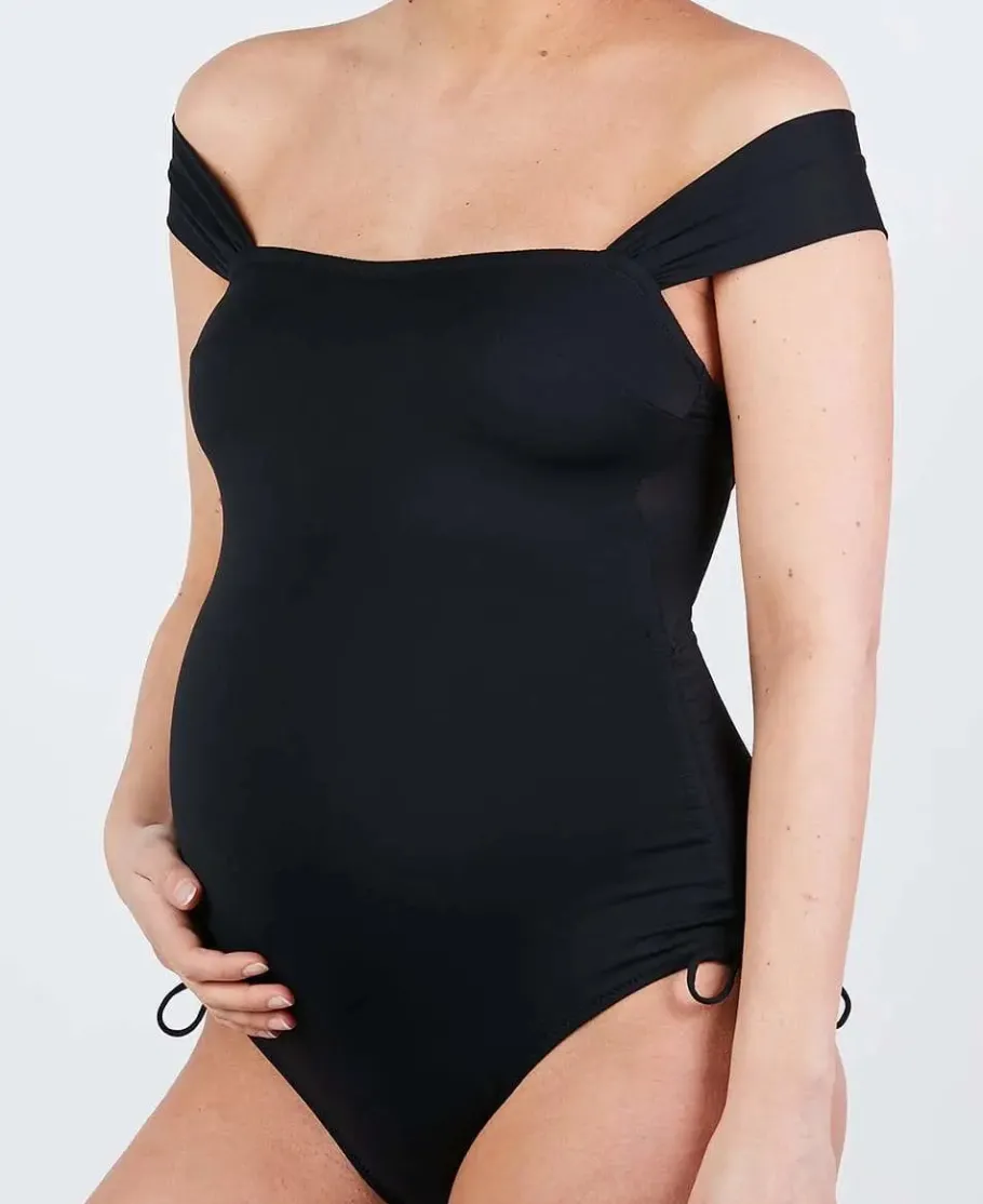 Cache Cœur Maillots De Bain De Grossesse | Maillots De Bain Allaitement-Maillot de bain de grossesse Toscane noir