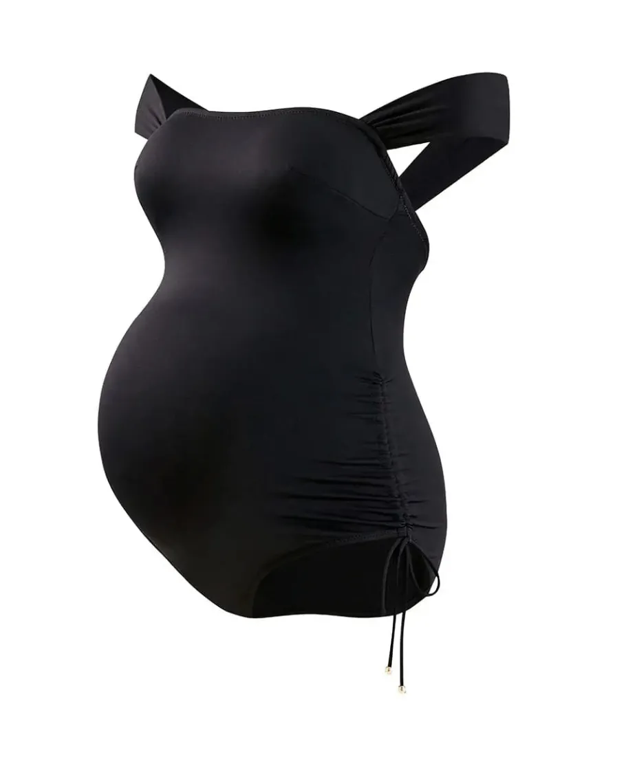 Cache Cœur Maillots De Bain De Grossesse | Maillots De Bain Allaitement-Maillot de bain de grossesse Toscane noir