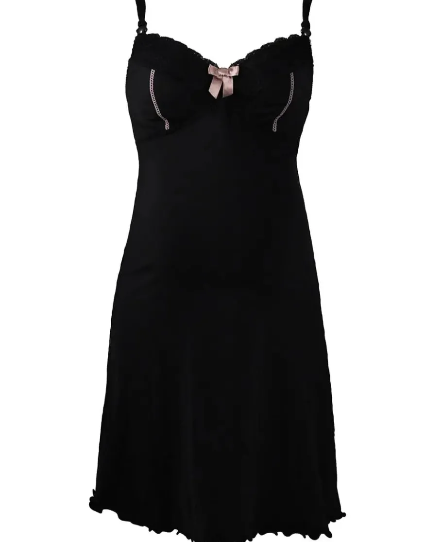 Cache Cœur Pyjamas & Homewear-Nuisette de grossesse et d'allaitement Lisa noir