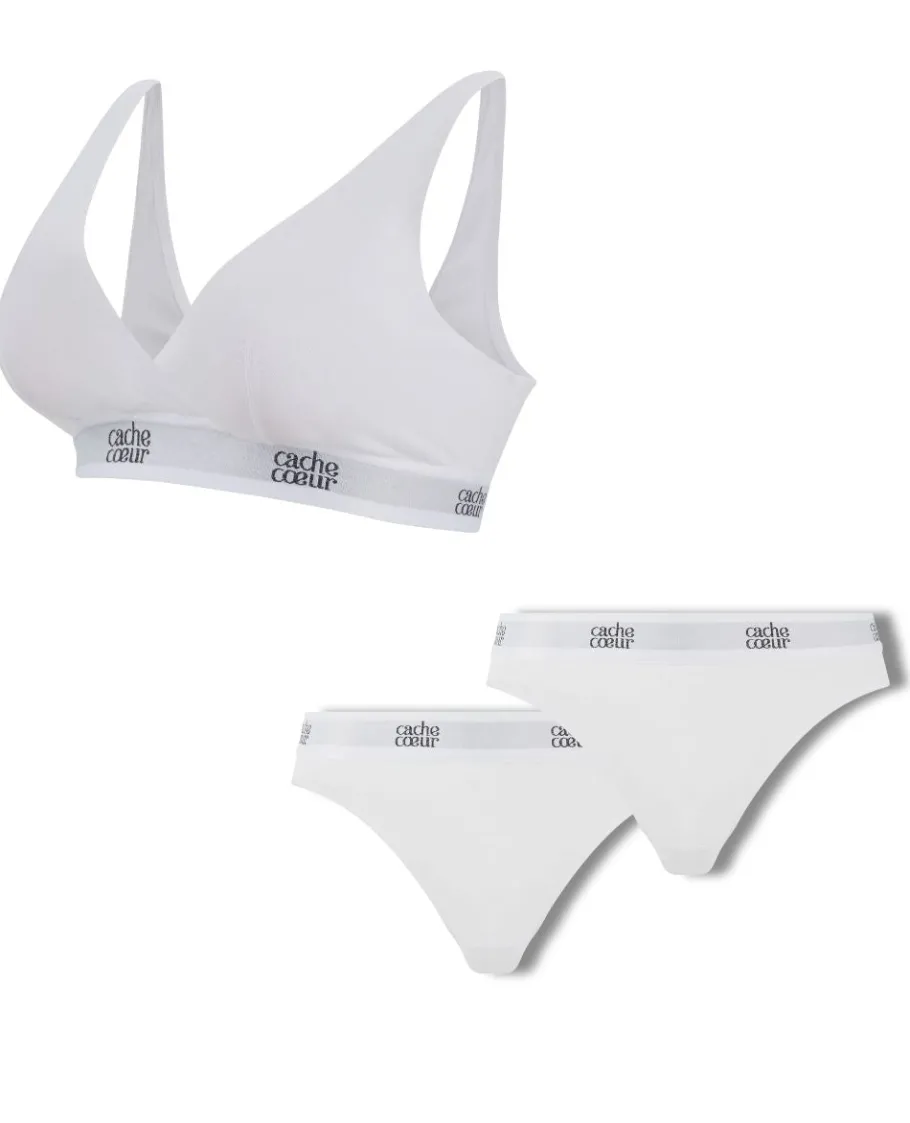 Cache Cœur Bundles / Pack / Lots | Bundles / Pack / Lots-Pack Life : 1 brassière blanche et 2 culottes
