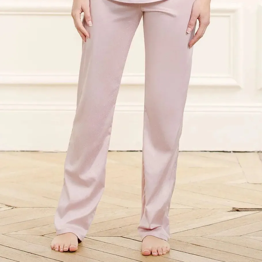 Cache Cœur Pyjamas & Homewear-Pantalon de grossesse satin Sofia pétale