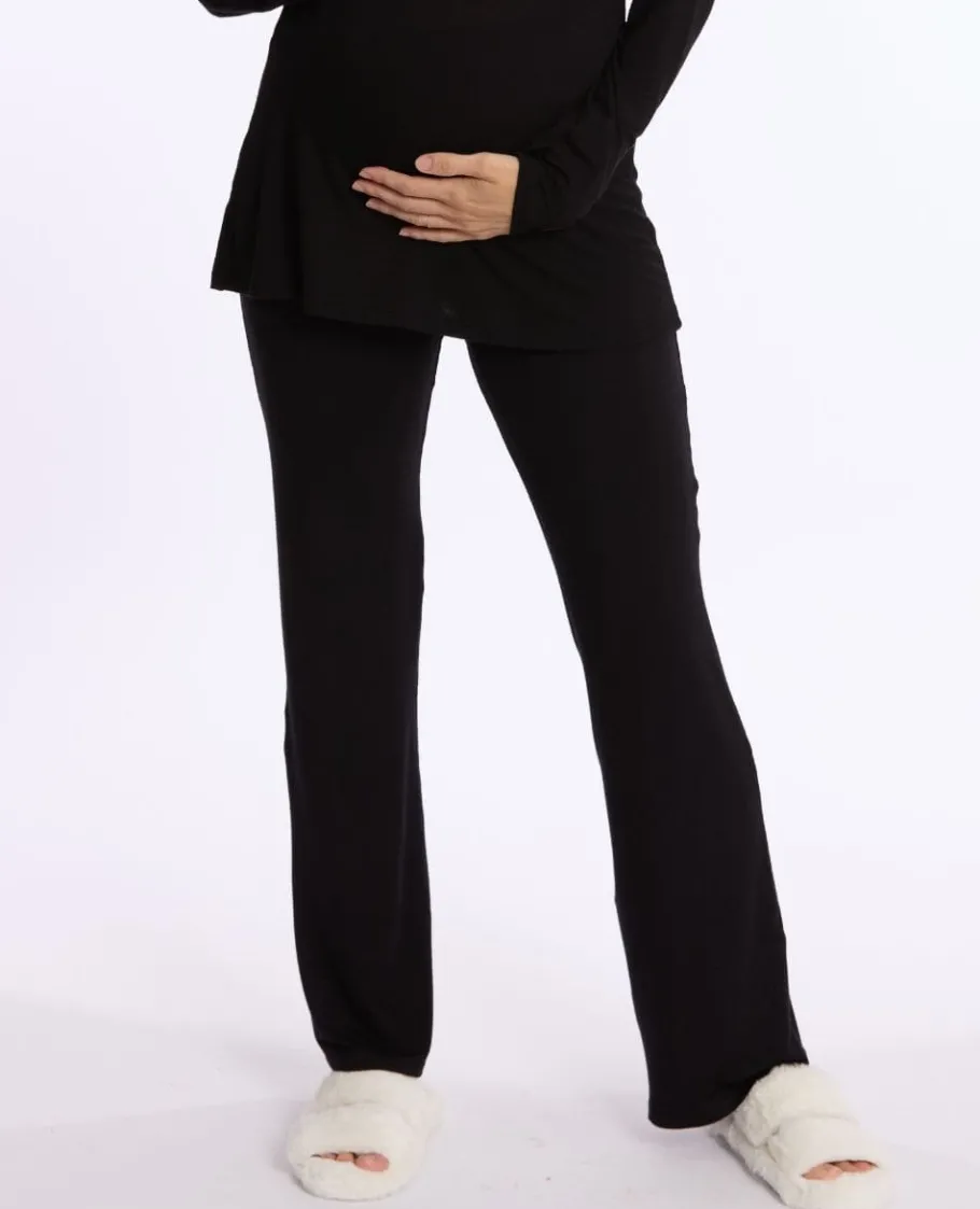 Cache Cœur Homewear | Pyjamas Grossesse-Pantalon de maternité Louna noir