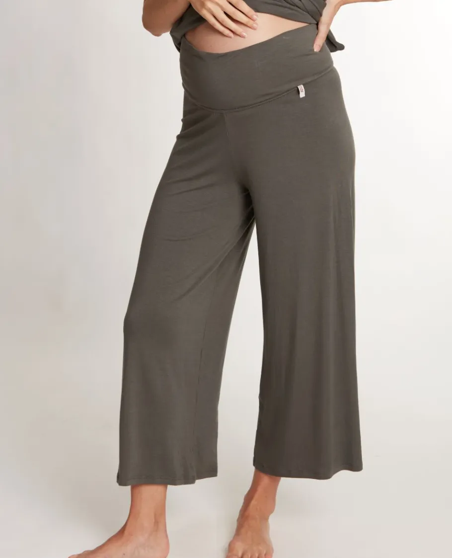 Cache Cœur Homewear | Pyjamas Grossesse-Pantalon 7/8ème de grossesse Origin kaki