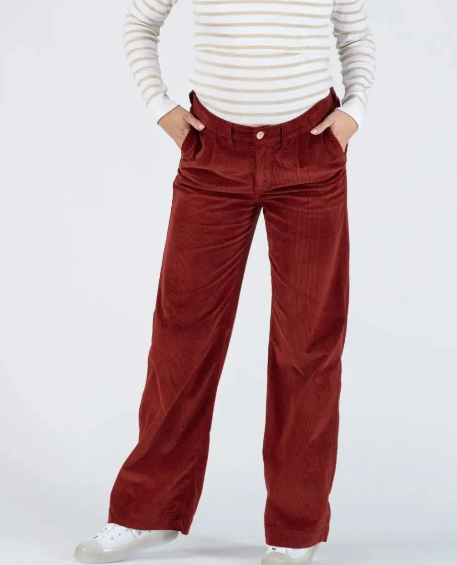 Cache Cœur Pantalons, Jupes & Shorts | Jeans-Pantalon velours de grossesse Clyde havane