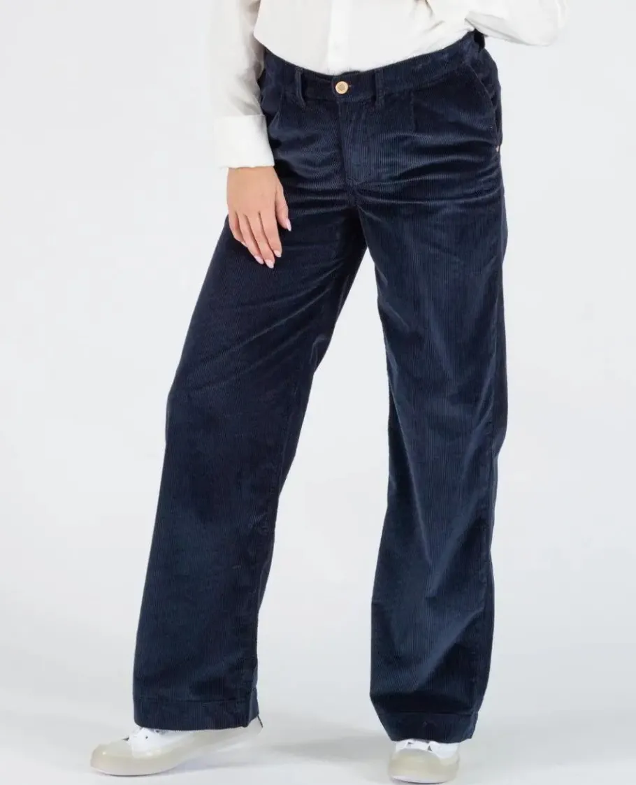 Cache Cœur Jeans-Pantalon velours de grossesse Clyde marine