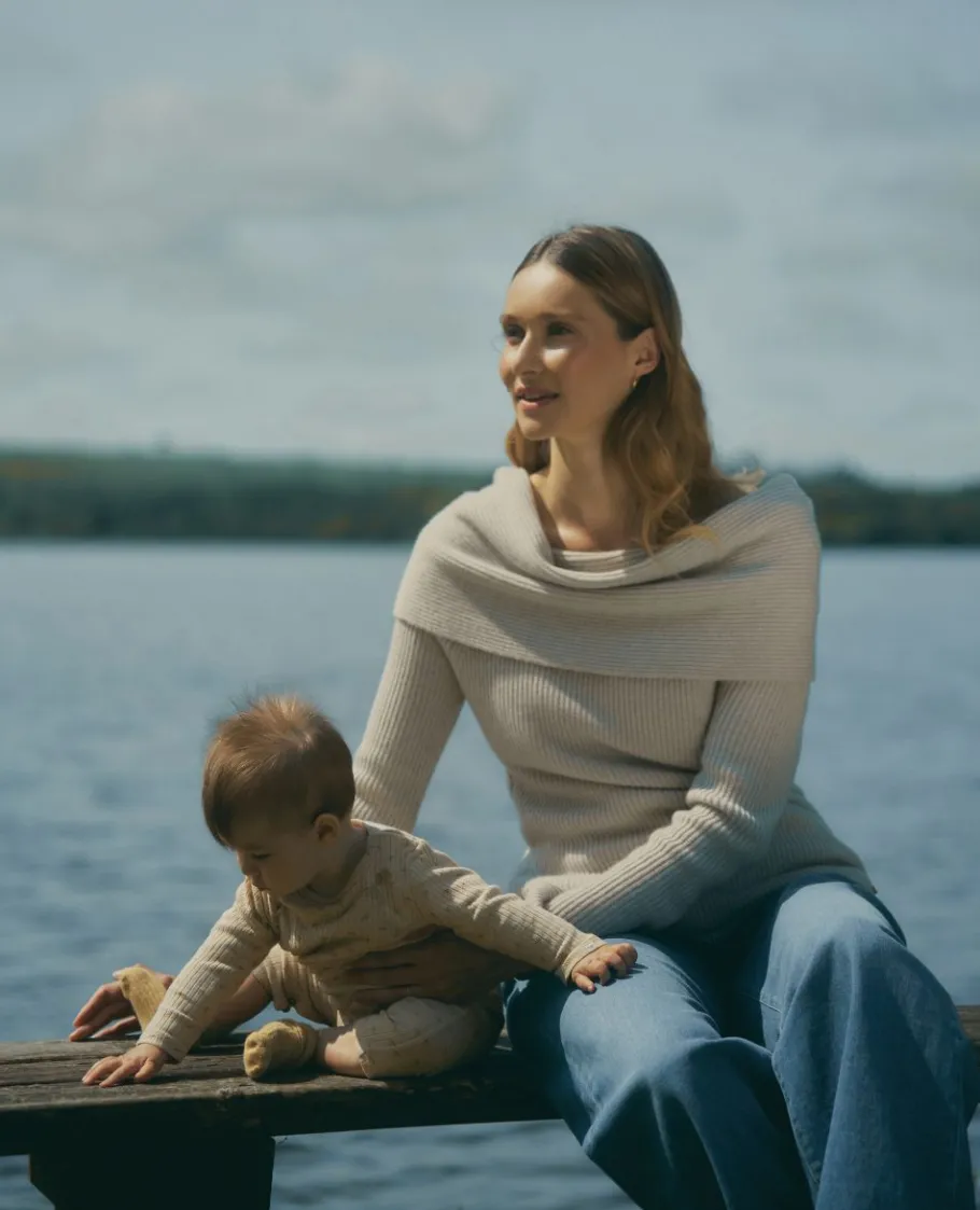 Cache Cœur Chemises Et Tops D'allaitement | Hauts-Pull de grossesse et d’allaitement Kim beige