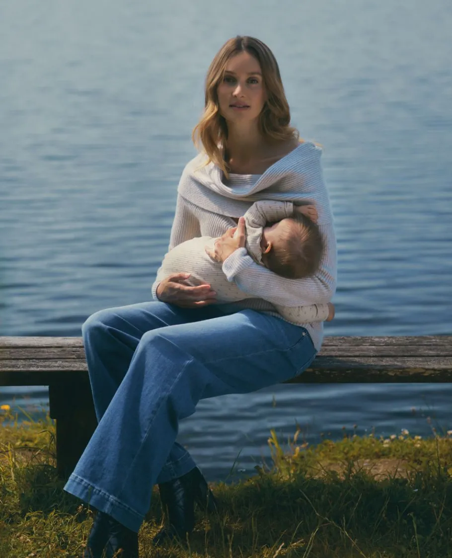 Cache Cœur Chemises Et Tops D'allaitement | Hauts-Pull de grossesse et d’allaitement Kim beige