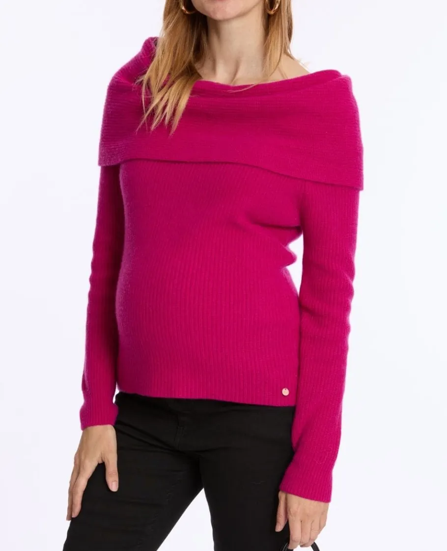 Cache Cœur Pulls D'allaitement | Chemises Et Tops D'allaitement-Pull de grossesse et d’allaitement Kim fushia