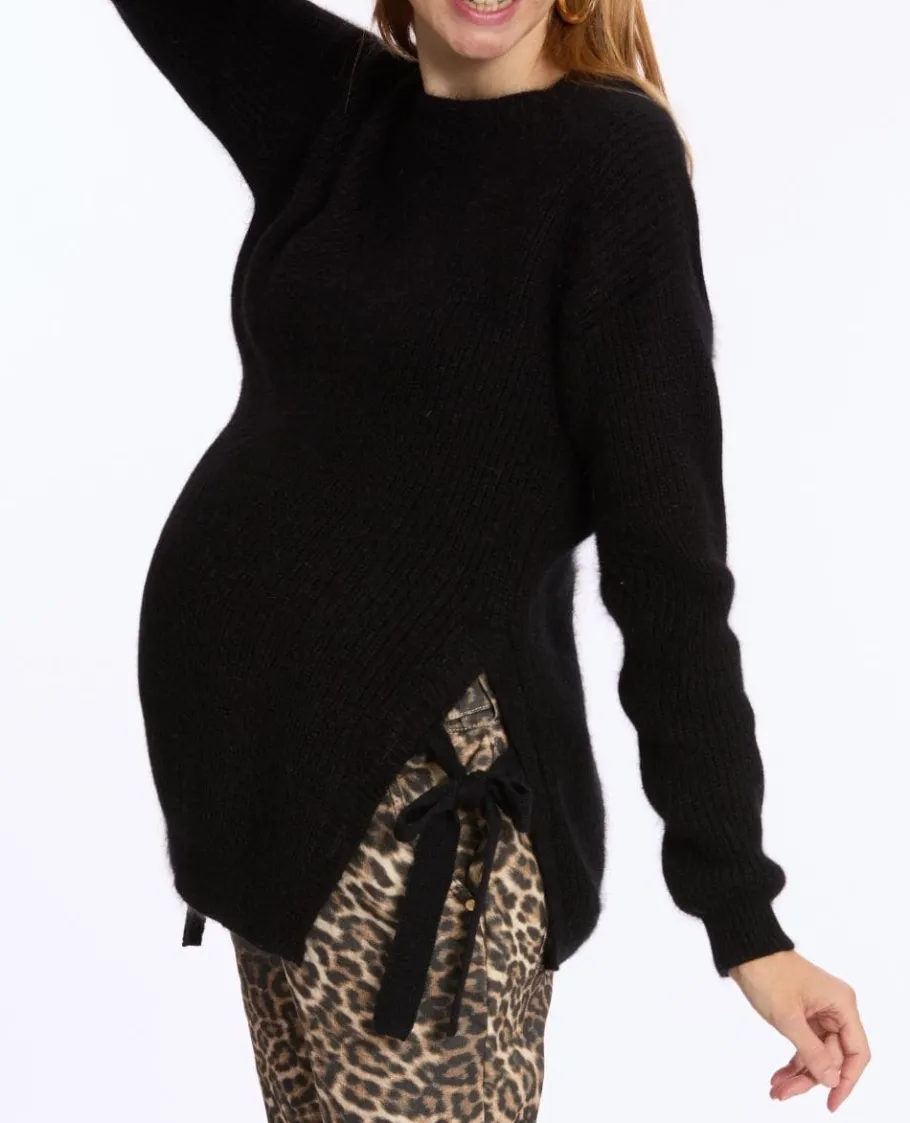 Cache Cœur Pulls D'allaitement | Hauts-Pull de grossesse et d’allaitement Nora noir