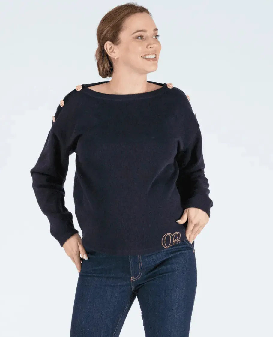 Cache Cœur Pulls D'allaitement | Hauts-Pull marin de grossesse Molene noir