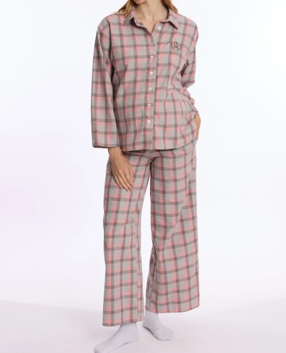 Cache Cœur Homewear | Pyjamas Grossesse-Pyjama de grossesse et d’allaitement Teddy gris