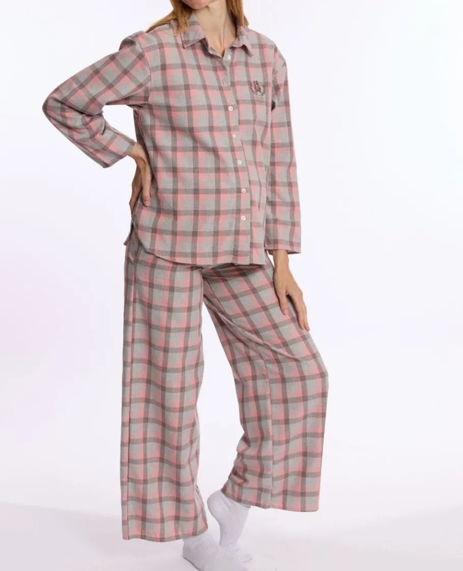 Cache Cœur Homewear | Pyjamas Grossesse-Pyjama de grossesse et d’allaitement Teddy gris