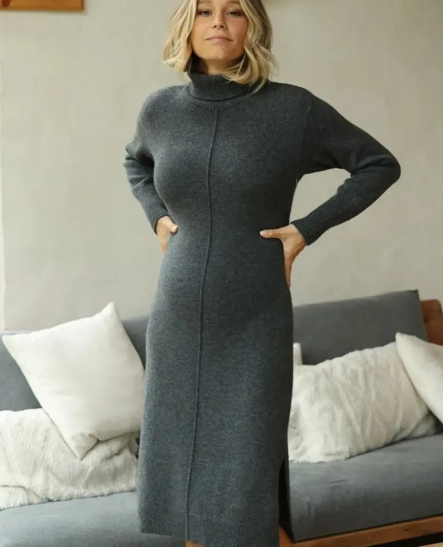 Cache Cœur Robes Et Combinaisons De Maternité | Robes-Robe pull cachemire grossesse et allaitement Adele