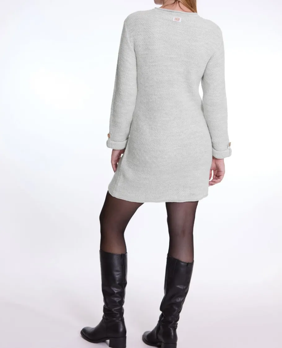 Cache Cœur Robes Et Combinaisons De Maternité | Robes-Robe pull de grossesse et d'allaitement Honey gris perle