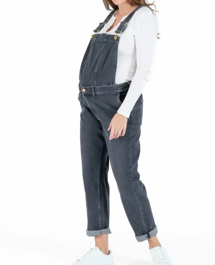 Cache Cœur Pantalons, Jupes & Shorts | Salopettes & Combinaisons-Salopette de grossesse en jean Carrie gris