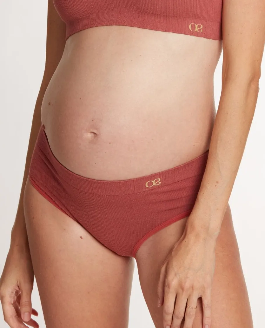 Cache Cœur Culottes De Grossesse | Culottes Et Shortys-Slip taille basse de maternité Zoé terracotta