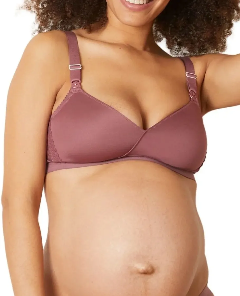 Cache Cœur Soutiens-gorge Sans Armatures | Soutiens-gorge Sans Armatures-Soutien-gorge de grossesse et d'allaitement Serena Prune