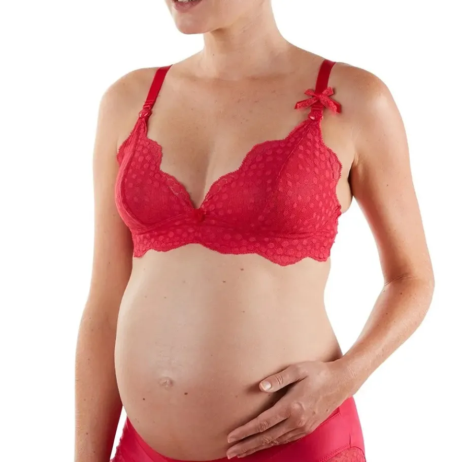 Cache Cœur Soutiens-gorge Avec Armatures | Soutiens-gorge Avec Armature-Soutien-gorge triangle de grossesse et d'allaitement LOLLYPOP grenadine