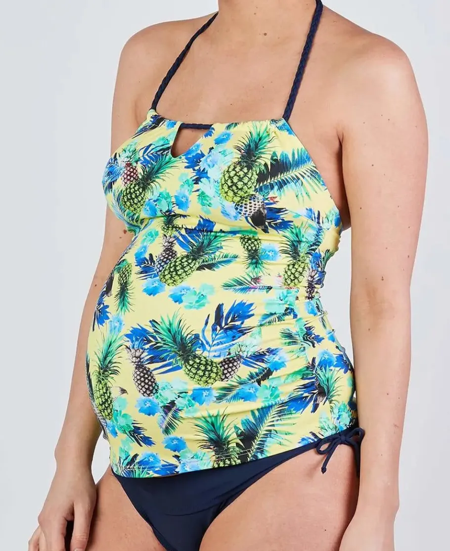 Cache Cœur Maillots De Bain De Grossesse | Maillots De Bain Allaitement-Tankini de grossesse Aloha jaune