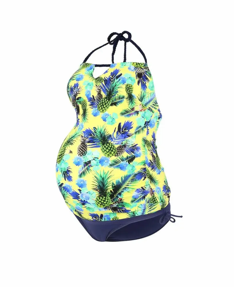 Cache Cœur Maillots De Bain De Grossesse | Maillots De Bain Allaitement-Tankini de grossesse Aloha jaune