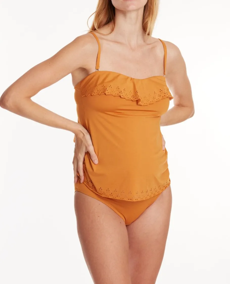 Cache Cœur Maillots De Bain De Grossesse | Maillots De Bain Allaitement-Tankini de maternité Bloom miel
