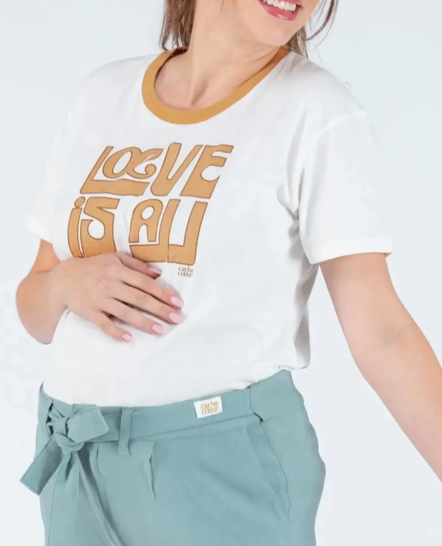 Cache Cœur Chemises Et Tops D'allaitement | Hauts-T-shirt de grossesse Love is All