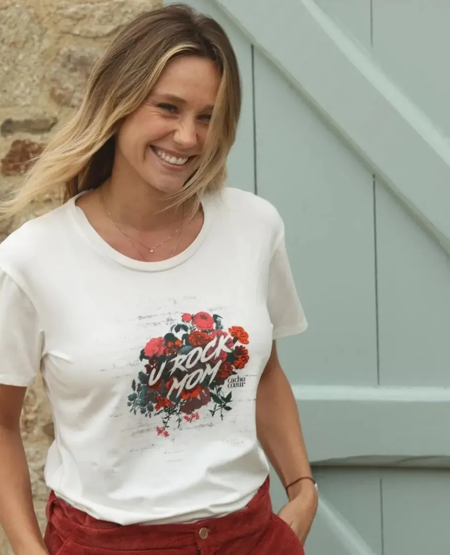 Cache Cœur Chemises Et Tops D'allaitement | Hauts-T-shirt de grossesse Rock rouge