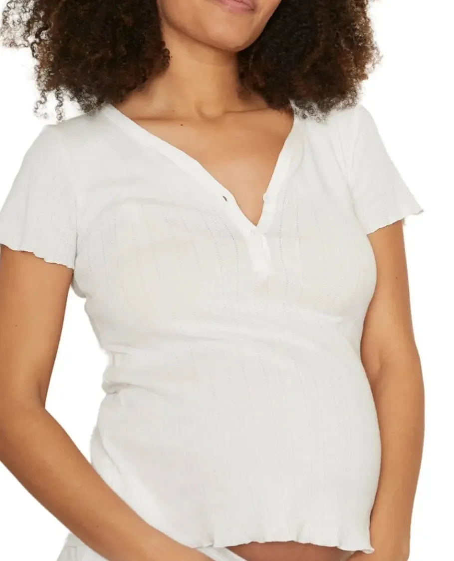 Cache Cœur Homewear | Chemises Et Tops D'allaitement-T-Shirt de maternité et d'allaitement Trousseau Naturel